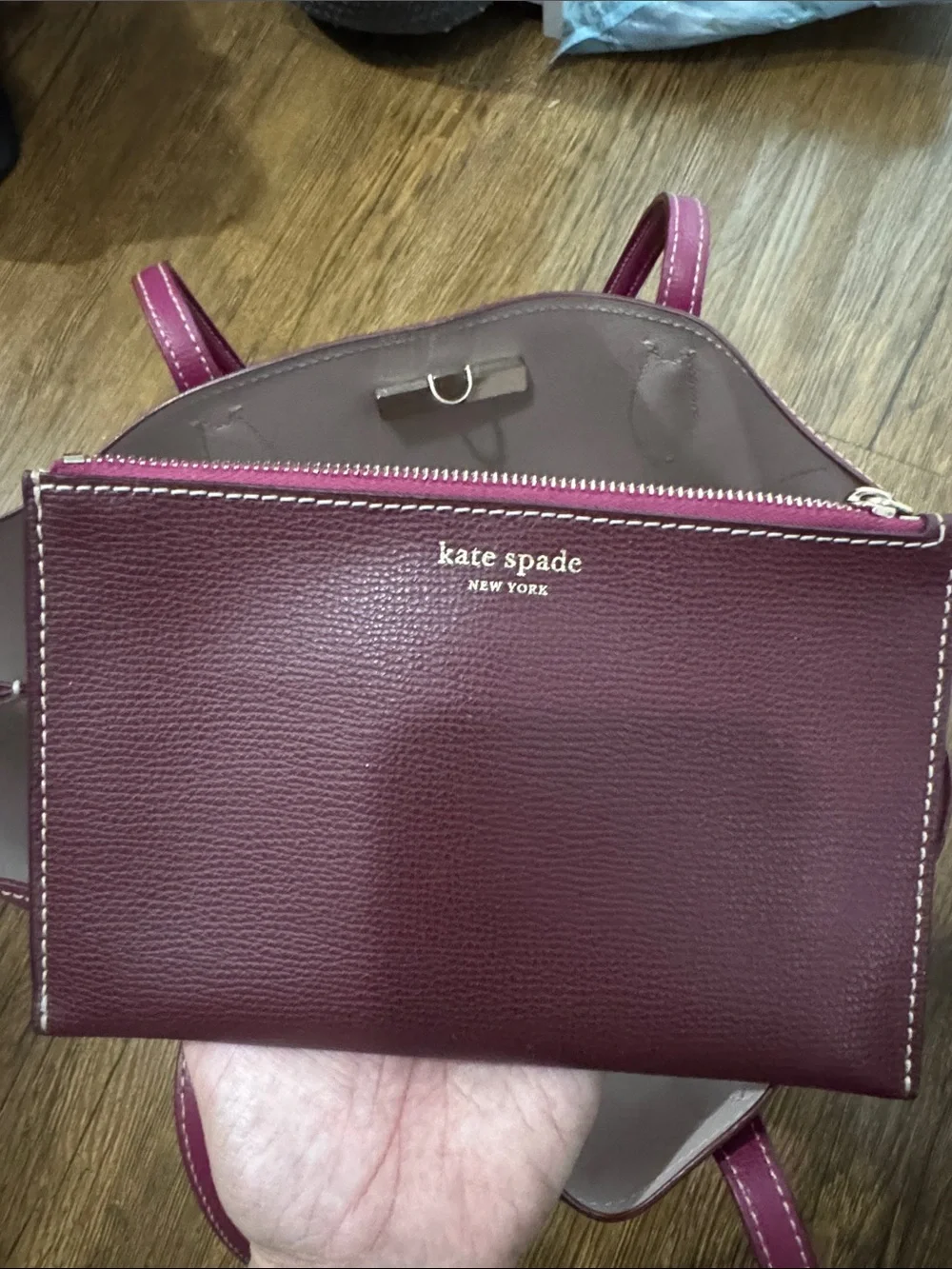 kate spade Magenta Pebbled Leather Tote